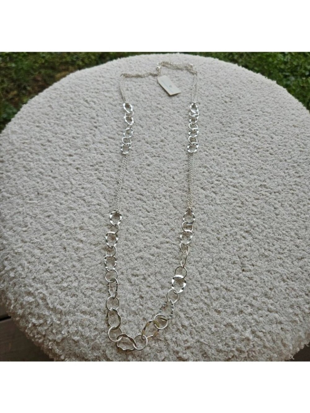 Christopher & Banks silver tone chain necklace long with extension